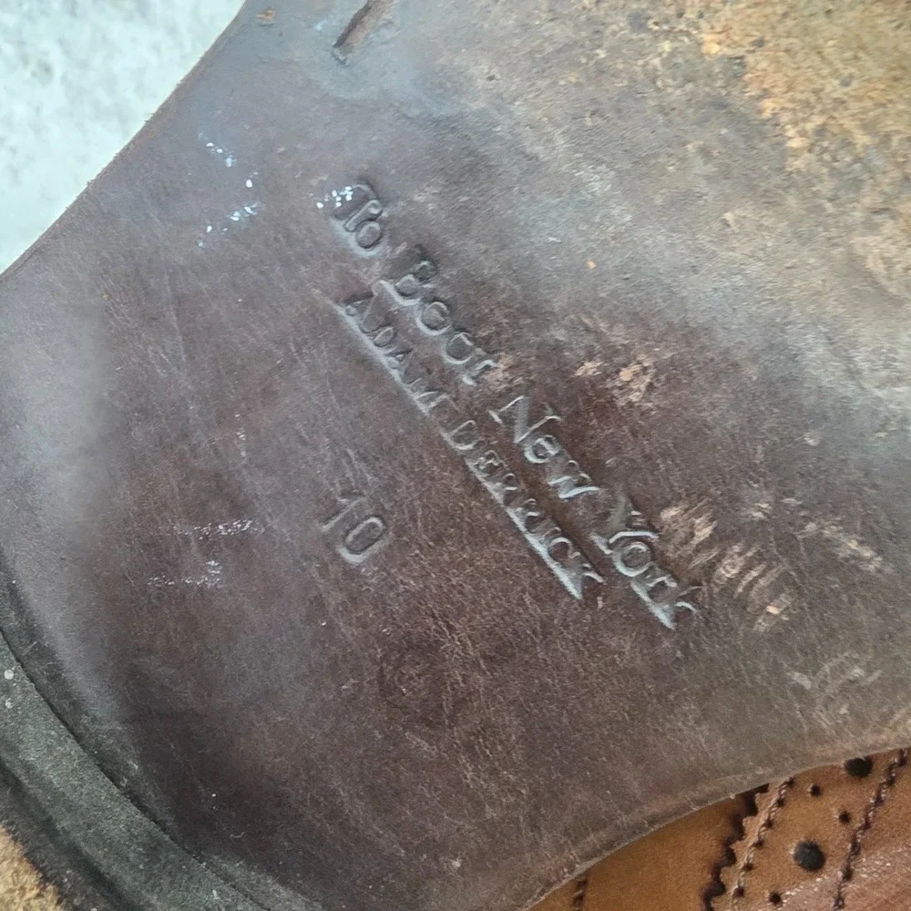 To Boot‎ New York Adam Derrick Oxford Shoes Mens 10 Brown Leather Wingtip Italy